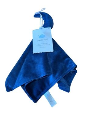 Cloud Island Navy Blue MOON Lovey Plush Baby Security Blanket New Satin Backing